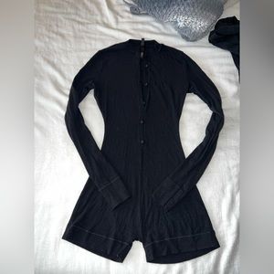 Skims soft lounge button up Henley onesie